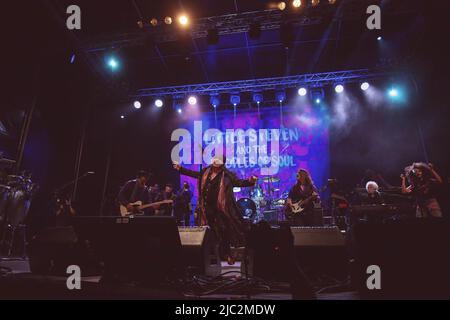 Steven Van Zandt (né Steven Lento connu sous le nom de Little Steven ou Miami Steve), il est plus connu comme un membre du groupe E Street Band de Bruce Springsteen, joue en direct sur scène avec son groupe les disciples de Soul à Villa Ada à Rome. Banque D'Images