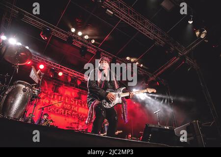 Rome, Italie. 17th juillet 2018. Steven Van Zandt (né Steven Lento connu sous le nom de Little Steven ou Miami Steve), il est plus connu comme un membre du groupe E Street Band de Bruce Springsteen, joue en direct sur scène avec son groupe les disciples de Soul à Villa Ada à Rome. (Photo de Valeria Magri/SOPA Images/Sipa USA) crédit: SIPA USA/Alay Live News Banque D'Images