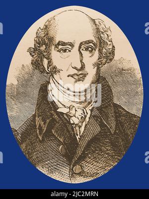 Un 19th portrait de George Canning (1770 – 1827) , Premier ministre britannique conservateur, homme d'État et orateur de la fin du siècle. Il a occupé de nombreux postes parlementaires, dont le secrétaire d'État aux Affaires étrangères, le leader de la Chambre des communes et le président du Conseil de contrôle Banque D'Images