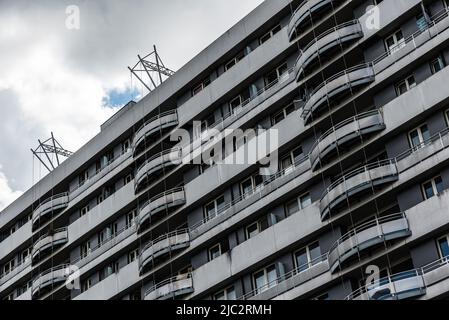 Gand, Flandre, Belgique - 02 20 2021 façades et balcons d'un immeuble contemporain haut de gamme Banque D'Images