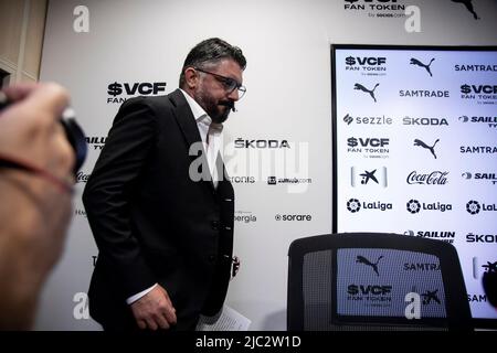 Valence, Espagne, 9 juin 2022. Gennaro Gattuso a été présenté à la conférence de presse comme nouvel entraîneur de Valencia CF. Photo de Jose Miguel Fernandez /Alamy Live News ) Banque D'Images