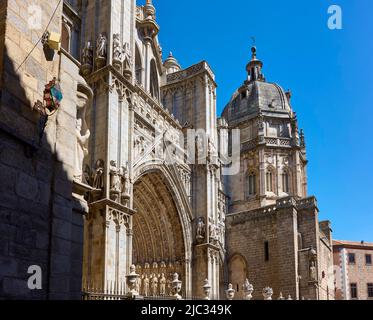 Porte Puerta del Perdon. Tolède Prime Cathedral. Tolède, Castilla la Mancha, Espagne. Banque D'Images