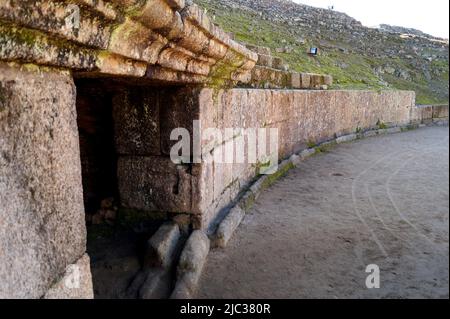 Cirque romain Maximus, revêtement en pierre des murs de l'arène, Merida, Badajoz, Espagne Banque D'Images