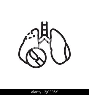 Résection de l'icône de la ligne des poumons. Elément vectoriel isolé. Illustration de Vecteur