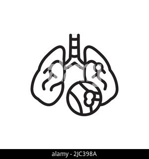 Icône de ligne d'embolie pulmonaire. Elément vectoriel isolé. Illustration de Vecteur