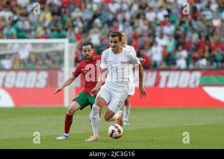 Lisbonne, Portugal, Portugal. 09th juin 2022. Ales Mateju de la République tchèque en action lors du match de football de la Ligue des nations de l'UEFA entre le Portugal et la République tchèque à l'Estadio José Alvalade à Lisbonne sur 9 juin 2022. Valter Gouveia crédit: SPP Sport presse photo. /Alamy Live News Banque D'Images