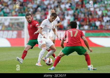 Lisbonne, Portugal, Portugal. 09th juin 2022. Ales Mateju de la République tchèque en action lors du match de football de la Ligue des nations de l'UEFA entre le Portugal et la République tchèque à l'Estadio José Alvalade à Lisbonne sur 9 juin 2022. Valter Gouveia crédit: SPP Sport presse photo. /Alamy Live News Banque D'Images