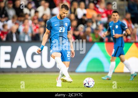 Oslo, Norvège. 09th juin 2022. David Brekalo (23) de Slovénie vu lors du match de l'UEFA Nations League entre la Norvège et la Slovénie à Ullevaal Stadion à Oslo. (Crédit photo : Gonzales photo/Alamy Live News Banque D'Images