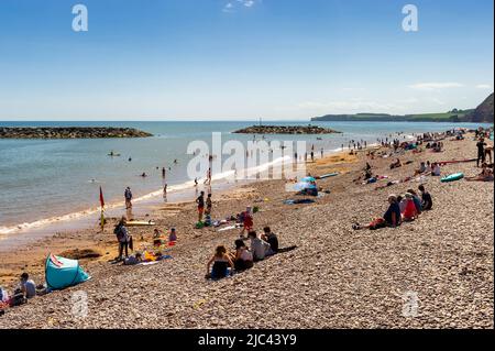 Sidmouth front de mer par une journée ensoleillée, East Devon, Angleterre Banque D'Images