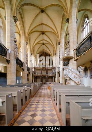 Cathédrale de Halle avec orgue Waeldner, Halle an der Saale, Saxe-Anhalt, Allemagne Banque D'Images