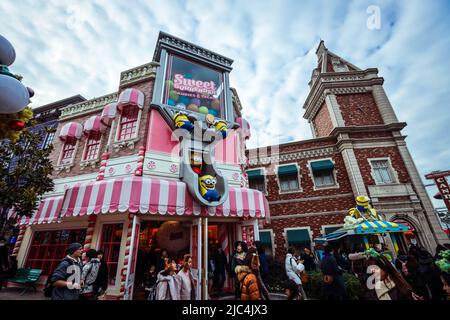 Minions World lumineux et coloré dans Universal Studio Japan Banque D'Images