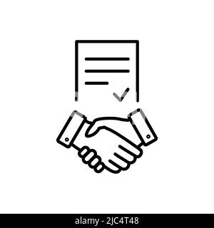 Conclusion d'un contrat icône ligne concept. Conclusion d'un contrat linéaire vector illustration, symbole, d'un signe Illustration de Vecteur