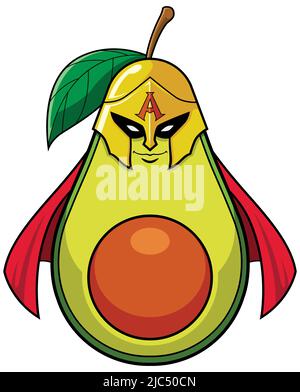 Avocat Superhero Mascot Illustration de Vecteur