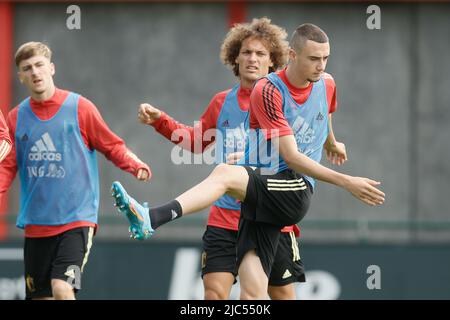 Tubize, Belgique. 10th juin 2022. Zeno Debast en Belgique photographié lors d'une session d'entraînement de l'équipe nationale belge, les Red Devils, vendredi 10 juin 2022 à Tubize, en préparation des prochains matchs de la Ligue des Nations de l'UEFA. BELGA PHOTO BRUNO FAHY crédit: Belga News Agency/Alay Live News Banque D'Images