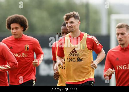 Tubize, Belgique. 10th juin 2022. Thomas Meunier de Belgique photographié lors d'une session d'entraînement de l'équipe nationale belge, les Red Devils, vendredi 10 juin 2022 à Tubize, en préparation des prochains matchs de la Ligue des Nations de l'UEFA. BELGA PHOTO BRUNO FAHY crédit: Belga News Agency/Alay Live News Banque D'Images