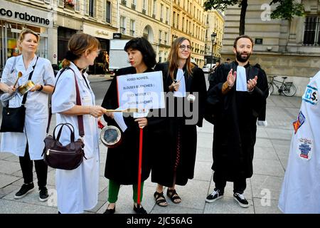 Kim Reuflet Président de l'Union de la magistrature pendant la justice et les professionnels de la santé se réunissent pour défendre le service public devant la Cour des comptes, à Paris, France sur 10 juin 2022. Photo de Karim ait Adjedjou/ABACAPRESS.COM Banque D'Images