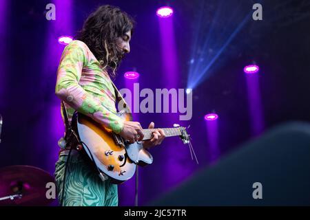 Oslo, Norvège. 09th juin 2022. Le groupe de rock psychédélique japonais Kikagaku Moyo donne un concert en direct pendant le festival de musique norvégien chargé Festival 2022 à Oslo. (Crédit photo : Gonzales photo/Alamy Live News Banque D'Images