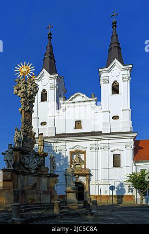 Dreifaltigkeitssäule, Szentháromság Oszlop, Kirche Santa Anna, Szent Anna Templom Banque D'Images