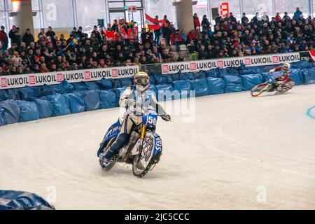 Weltmeisterschaftslauf Eisspeedway in der Max Aicher Arena in Inzell - Chiemgau *** Légende locale *** Bavière, haute-Bavière, Inzell, Chiemgau, Max A Banque D'Images