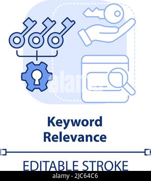 Mot-clé importance bleu clair concept icône Illustration de Vecteur
