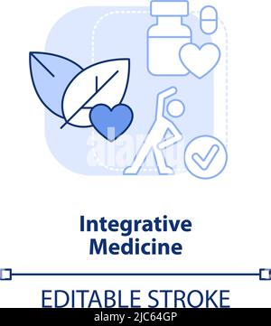 Icône concept bleu clair de médecine intégrative Illustration de Vecteur