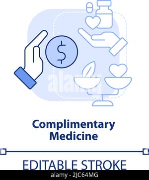 Icône de concept bleu clair du médicament gratuit Illustration de Vecteur