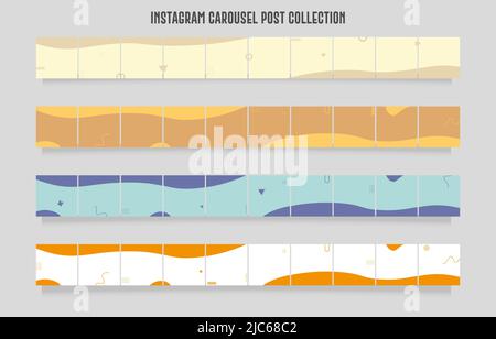 Instagram et le carrousel des médias sociaux après la collection Illustration de Vecteur