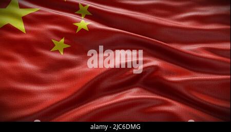 Illustration du drapeau national de la Chine. Symbole du pays. Banque D'Images