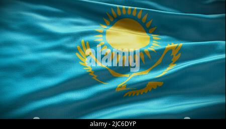 Illustration de fond du drapeau national du Kazakhstan. Symbole du pays. Banque D'Images