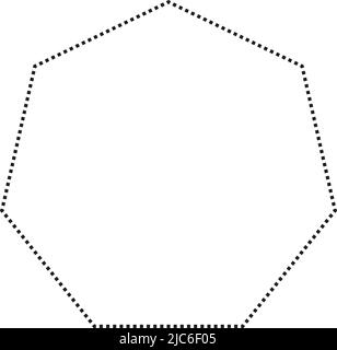 Symbole en pointillés en forme d'heptagon icône vectorielle pour la création graphique élément d'interface utilisateur dans une illustration de pictogramme Illustration de Vecteur