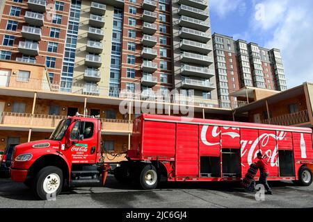 États-Unis, Washington, camion Coca Colar Banque D'Images