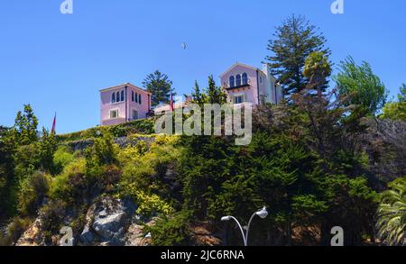 Palais de Cerro Castillo à Vina del Mar, Chili Banque D'Images