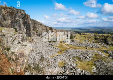 Les vestiges dramatiques de la carrière de Stowe Hill Cheesewring sur Bodmin Moor, dans les Cornouailles. Banque D'Images