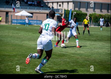 Mallemort, France. 10th juin 2022. FAHAD Yacine pendant le tournoi Maurice Revello 2022, moins de 21 Festival International Espoirs, 7th et 8th place football match entre Panama U-23 et Comores U-20 sur 10 juin 2022 au Stade d’Honneur à Mallemort, France - photo Frison florien / DPPI crédit: DPPI Media/Alay Live News Banque D'Images