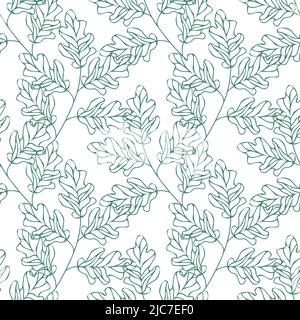 Motif vectoriel de feuillage en chêne sans couture Illustration de Vecteur