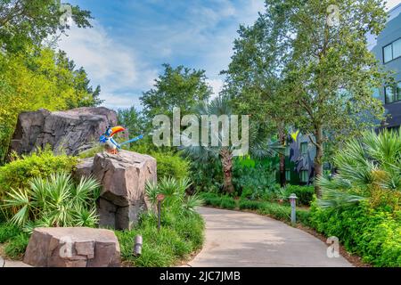 Vue sur le personnage qui se mêle au Disney's Art of animation Resort de Walt Disney World Banque D'Images