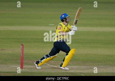 CHESTER LE STREET, Royaume-Uni Liam Trevaskis de Durham bats lors du match de Vitality Blast T20 entre le Durham County Cricket Club et le Lancashire au Seat unique Riverside, Chester le Street, le vendredi 10th juin 2022. (Crédit : will Matthews | MI News) crédit : MI News & Sport /Alay Live News Banque D'Images