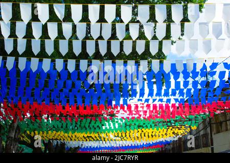 Cachoeira, Bahia, Brésil - 26 juin 2019: Décoration de ville pour la fête de Sao Joao, ville de Cachoeira, Bahia. Banque D'Images