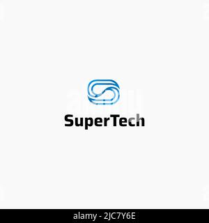 Modèle d'icône de logo lettre S. Technologie du logo. Illustration vectorielle du logo S. Illustration de Vecteur