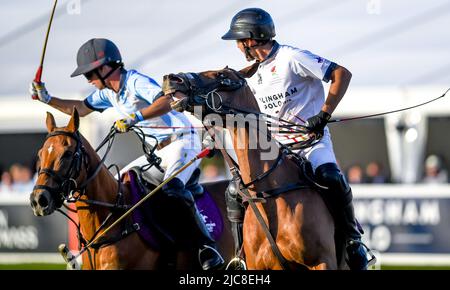 Londres, Royaume-Uni. 10th juin 2022. L'Angleterre prend l'Argentine dans le match final de la journée pendant la Journée internationale de Cudos, Chestertons Polo dans le parc à Hurlingham Park, Londres, Royaume-Uni le 10 juin 2022. Photo de Phil Hutchinson. Utilisation éditoriale uniquement, licence requise pour une utilisation commerciale. Aucune utilisation dans les Paris, les jeux ou les publications d'un seul club/ligue/joueur. Crédit : UK Sports pics Ltd/Alay Live News Banque D'Images