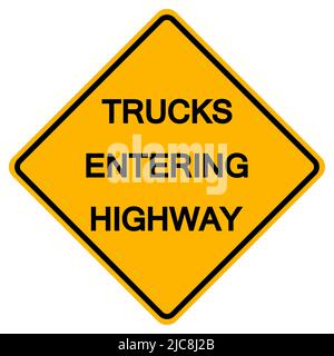 Symbole d'identification des camions entrant sur la route routière sur fond blanc, illustration vectorielle Illustration de Vecteur