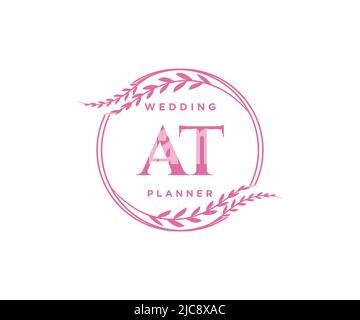 A initiales lettre mariage monogramme collection logos, dessin à la main moderne minimaliste et modèles floraux pour cartes d'invitation, Save the Date, élégant Illustration de Vecteur