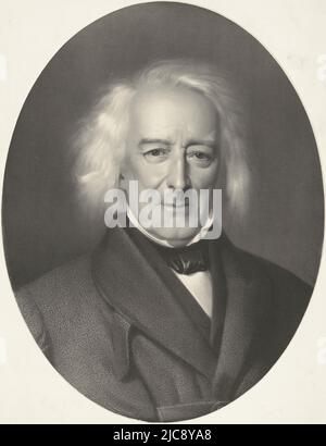 Portrait de Jacob van Lennep Jac. Van Lennep, imprimeur: Wilhelmus Cornelis Chimer van Oudendorp, imprimeur: Koninklijke Nederlandsche Steendrukkerij, éditeur: Antiquariaat Martinus Nijhoff, pays-Bas, 1867 - 1874, papier Banque D'Images