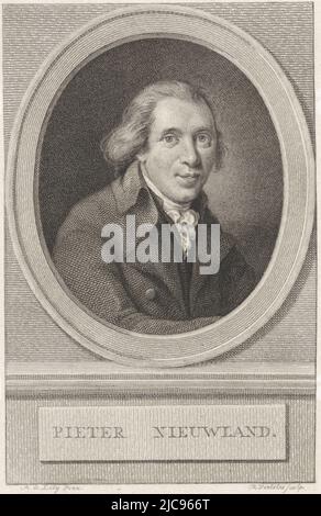 Portrait de Pieter Nieuwland, professeur de mathématiques et d'astronomie, Portrait de Pieter Nieuwland, imprimerie: Reinier Vinkeles (I), (mentionné sur l'objet), d'après: Adriaan de Lelie, (mentionné sur l'objet), Amsterdam, 1802 - 1803, papier, gravure, h 233 mm × l 159 mm Banque D'Images