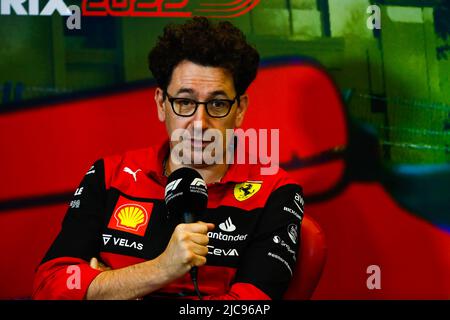 BINOTTO Mattia (ita), Directeur général de la Scuderia Ferrari, portrait de la conférence de presse lors du Grand Prix d'Azerbaïdjan de Formule 1 2022, 8th tour du Championnat du monde de Formule 1 de la FIA 2022, sur le circuit de la ville de Bakou, de 10 juin à 12, 2022 à Bakou, Azerbaïdjan - photo : DPPI /DPPI/LiveMedia Banque D'Images