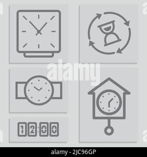 ensemble d’horloges Illustration de Vecteur
