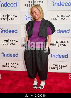 NEW YORK, NY, USA - 10 JUIN 2022 : Minya Oh assiste aux « toryteurs - Pharrell in conversation » au Tribeca Festival au BMCC. Banque D'Images