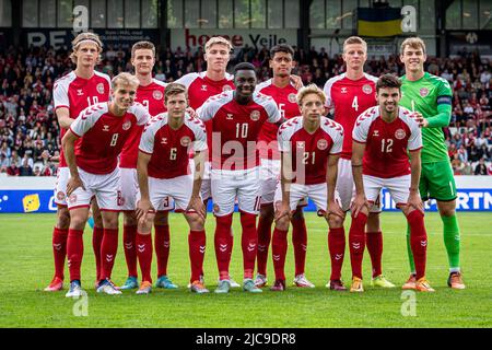 Vejle, Danemark. 10th juin 2022. Le départ 11 du Danemark vu pour le match de qualification U21 entre le Danemark et l'Écosse à Vejle Stadion à Vejle. (Crédit photo : Gonzales photo/Alamy Live News Banque D'Images