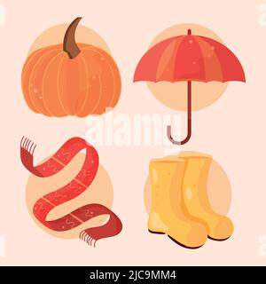 icônes d'automne Illustration de Vecteur