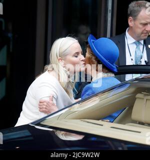 Oslo, Norvège. 11th juin 2022. La reine Sonja, princesse Mette-Marit à la cérémonie d'ouverture du nouveau Musée national à Oslo, en Norvège, sur 11 juin 2022. Photo de Marius Gulliksrud/Stella Pictures/ABACAPRESS.COM crédit: Abaca Press/Alay Live News Banque D'Images